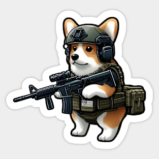 Tactical Corgi Sticker